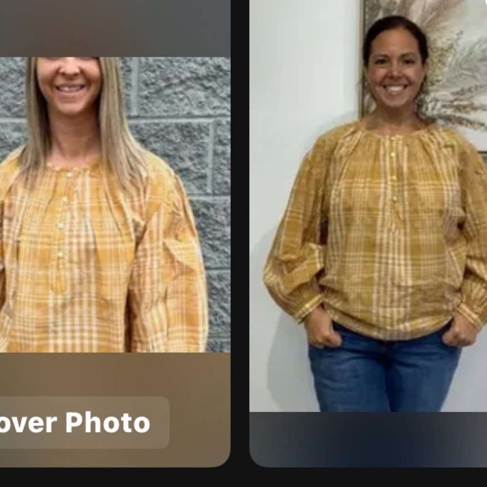 Yellow Plaid Women's Top